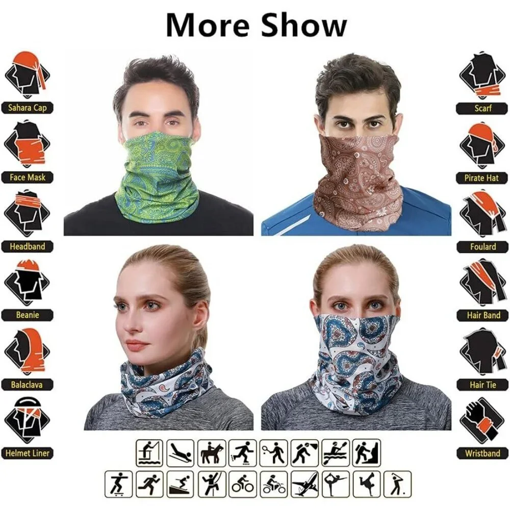 Headband Neck Gaiter Face Mask Bandana Multi-Functional Sports Headwear